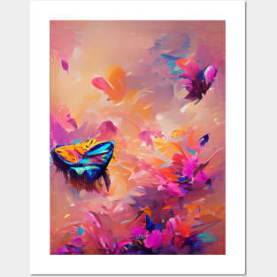 Butterflies & Flowers Posters and Art